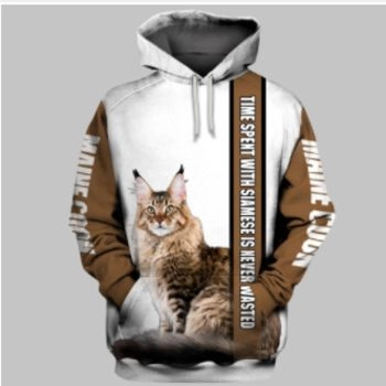 Street Style White Dog Pattern Animals Hoodie