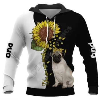 Fashion Black White Dog Pattern Animals Hoodie