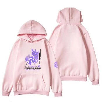 Noble Genshin Impact Game Raiden Shogun Pink Red Hoodie