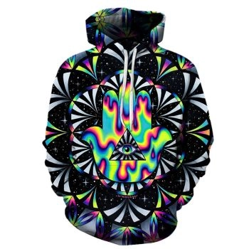  printed fashion trend pattern long-sleeved hoodie   