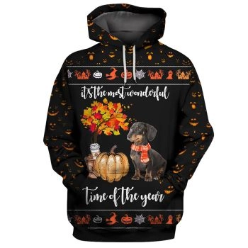 Cute Black Dog Pattern Animals Hoodie