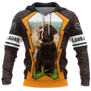 Loose Brown Orange Dog Pattern Animals Hoodie