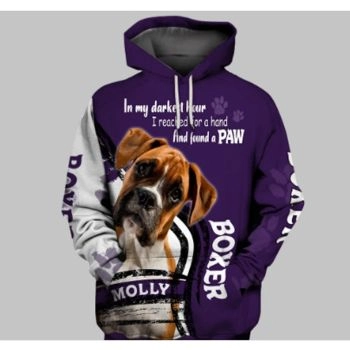 Elegance Purple Dog Pattern Animals Hoodie