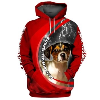 Loose And Gorgeous Red Dog Pattern Animals Hoodie