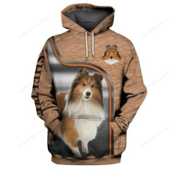 Vintage  Brown Dog Pattern Animals Hoodie