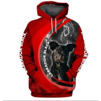 Cute And Loose Red Dog Pattern Animals Hoodie