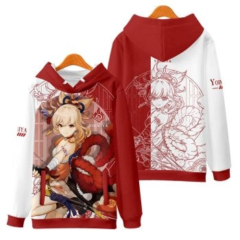 Classic Genshin Impact Anime Game Yoimiya Gingergreen Hoodie