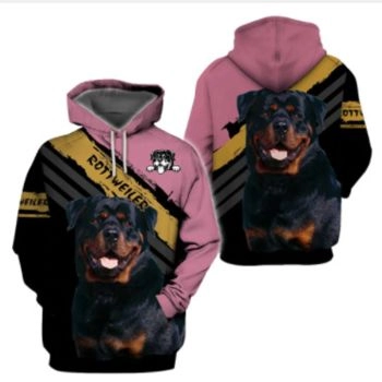 Precious Black Pink Dog Pattern Animals Hoodie