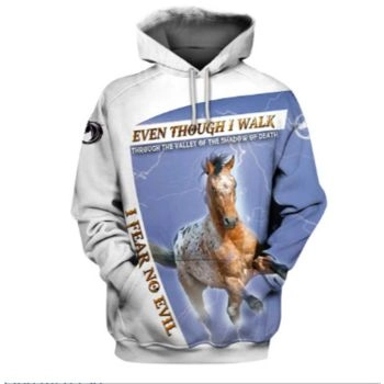 Temperament Blue White Dog Pattern Animals Hoodie