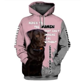 Vintage  And Loose Pink Dog Pattern Animals Hoodie