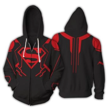 Superman zipper pullover hoodie sweatshirt