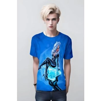 Black Cat T-Shirt - Blue - Cool and Trendy Design