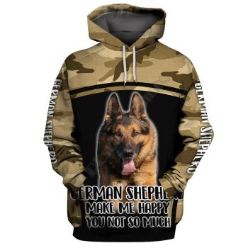 Loose Black Brown Dog Pattern Animals Hoodie