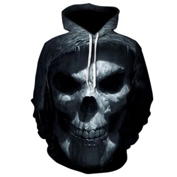 Precious And Gorgeous Black Skull Pattern Halloween Hoodie