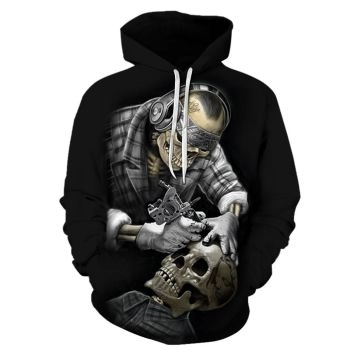 Fashion And Gorgeous Black Skull Pattern Halloween Hoodie