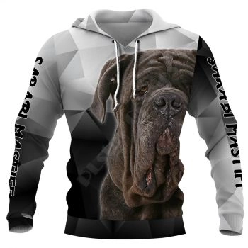 Loose And Gorgeous Black Dog Pattern Animals Hoodie