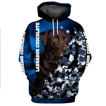 Pretty Blue Dog Pattern Animals Hoodie