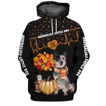 Fashion Black Dog Pattern Animals Hoodie