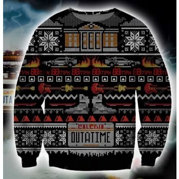 Back To The Future Logo 3D Christmas Ugly Sweater