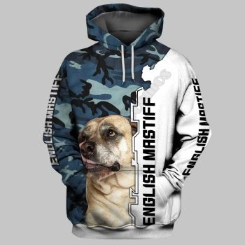 Street Style Blue White Dog Pattern Animals Hoodie