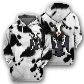 Fashion Black White Cow Pattern Animals Hoodie