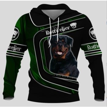 Cute Black Green Dog Pattern Animals Hoodie