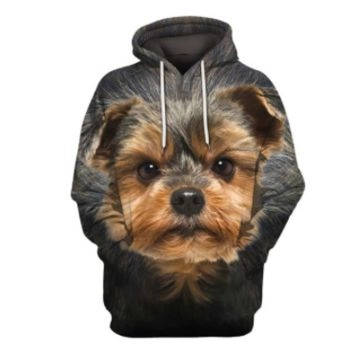 Fashion Brown Dog Pattern Animals Hoodie