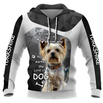 Cute And Loose Black Dog Pattern Animals Hoodie