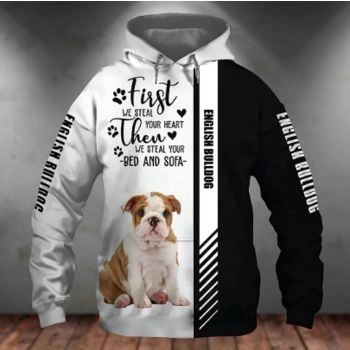 Classical  Black White Dog Pattern Animals Hoodie