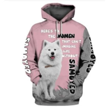 Gorgeous Pink White Dog Pattern Animals Hoodie