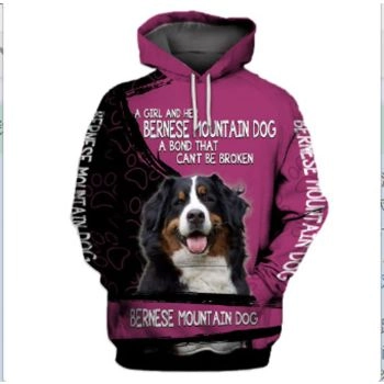  Vintage  Pink Black Dog Pattern Animals Hoodie