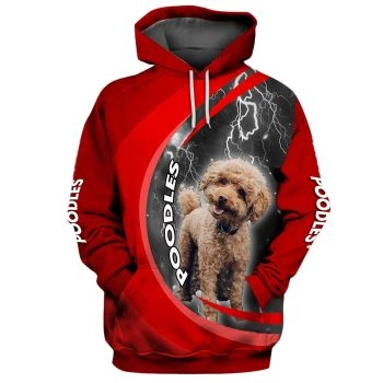 Popular Red Dog Pattern Animals Hoodie