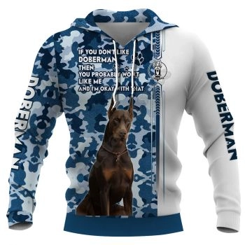 Precious Blue Dog Pattern Animals Hoodie