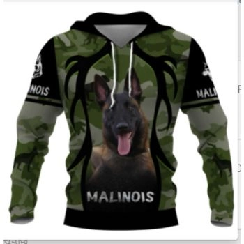 Temperament Green Dog Pattern Animals Hoodie