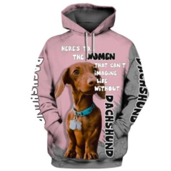 Vintage  Pink Dog Pattern Animals Hoodie