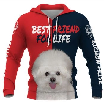 Classical And Elegance Red Blue Dog Pattern Animals Hoodie