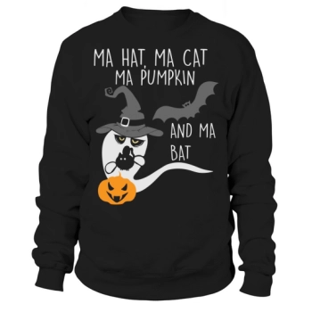 Ma Hat Ma Cat Ma Pumpkin Ma Bat Halloween Sweatshirt