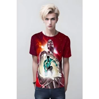 Radiate Light - Silver Surfer Ghost Light Shirt in Fiery Red with a Comfortable Fit
