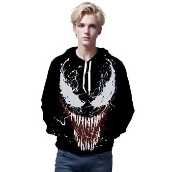 Popular And Vintage Black Teeth Pattern Venom Hoodie