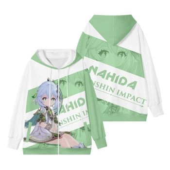 Leisure Genshin Impact Nahida Anime Zip-Up Hoodie