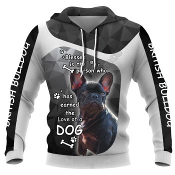 Fashion Black Dog Pattern Animals Hoodie