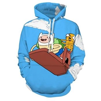 Adventure Time Hoodies &#8211; Finn and Jake Unisex 3D Pullover Hooded Sweatshirt