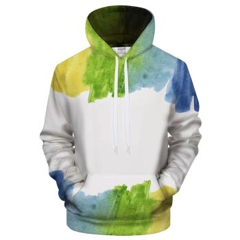 Blue & Green Watercolor Hoodie 3D Sweatshirt Pullover Hoodie