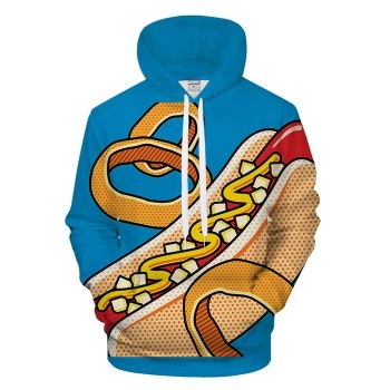Hot Dog & Onion Rings 3D - Sweatshirt, Hoodie, Pullover