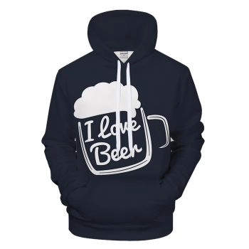 I Love Beer 3D Sweatshirt Hoodie Pullover