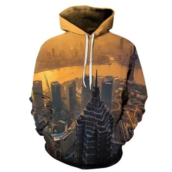 Shanghai At Sunrise 3D - Sweatshirt, Hoodie, Pullover