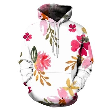 Pink Flowers 3D Sweatshirt Hoodie Pullover