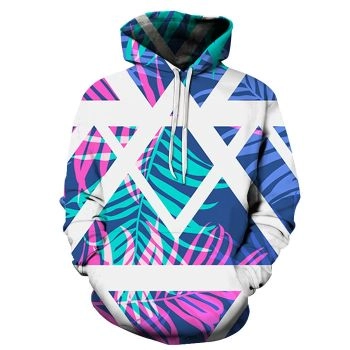 Vibrant Palm Leaves 3D - Sweatshirt, Hoodie, Pullover