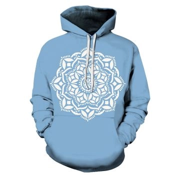 Blue Mandala Print 3D - Sweatshirt, Hoodie, Pullover