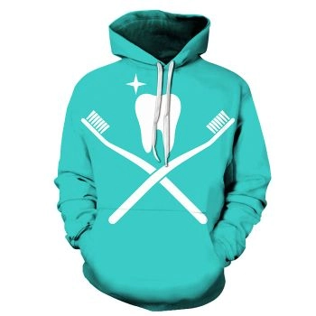 Toothbrush Dentist 3D Hoodie Sweatshirt Pullover